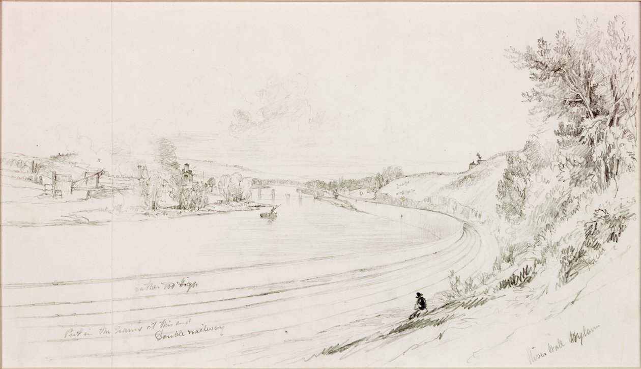 Die Flussmauer, Wylam Scars von John Wilson Carmichael