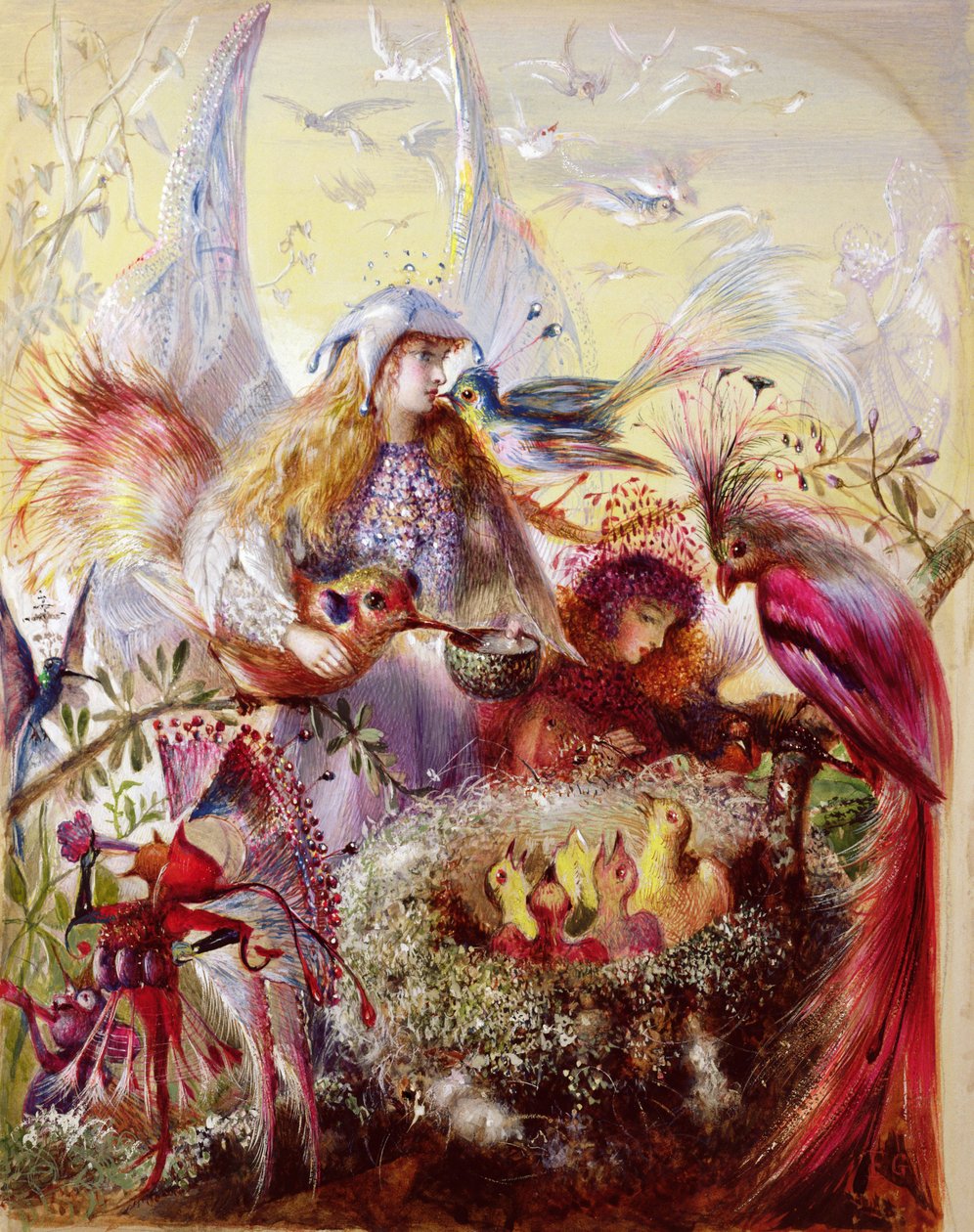 Feen mit Vögeln von John Anster Fitzgerald