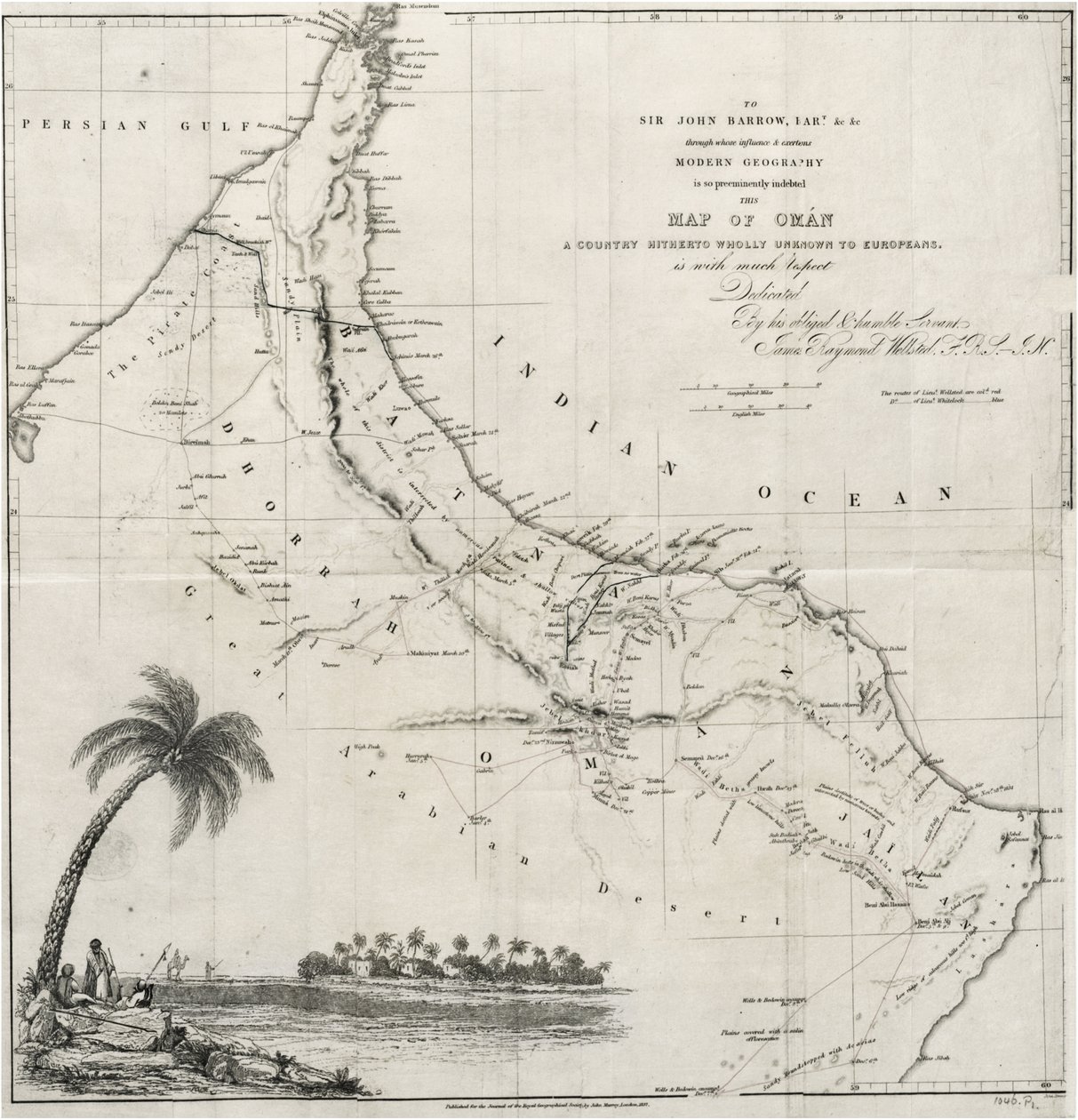 Karte von Oman von John Arrowsmith