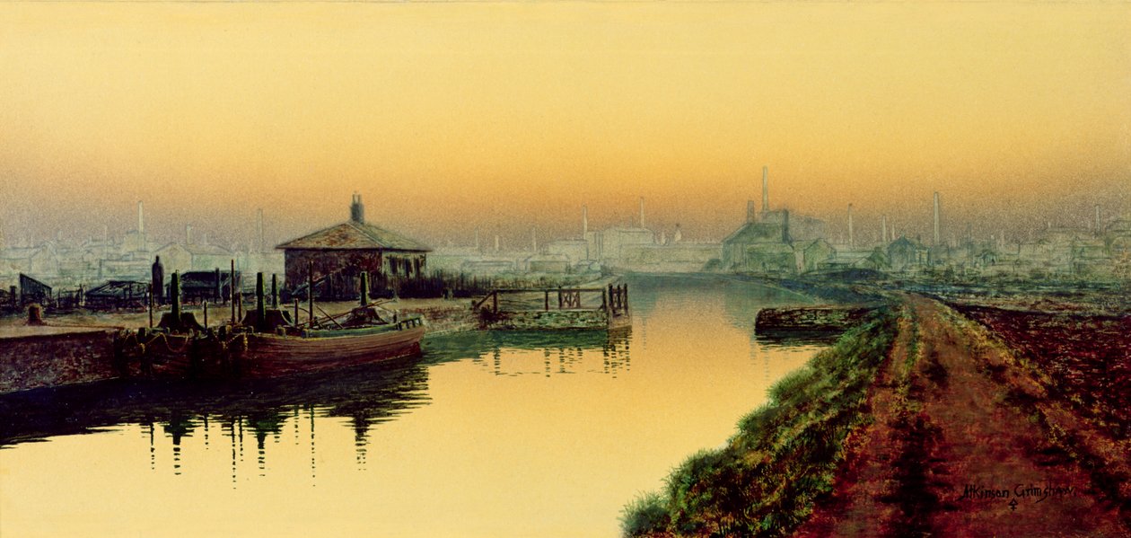 Knostrop Cut, Leeds, Sonntagabend von John Atkinson Grimshaw