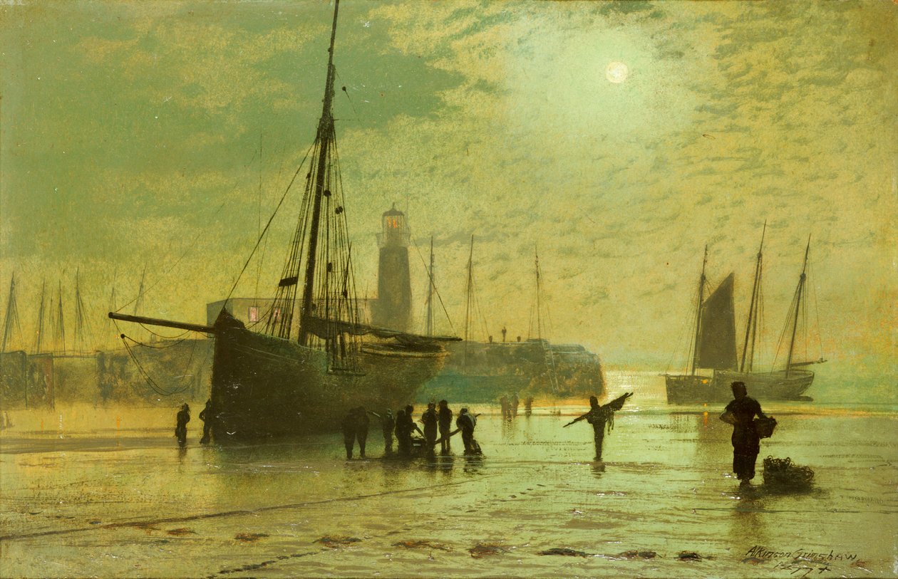 Der Leuchtturm von Scarborough, 1877 von John Atkinson Grimshaw
