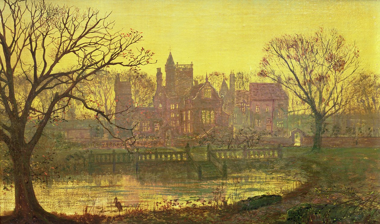 Das wasserumgebene Gehöft von John Atkinson Grimshaw