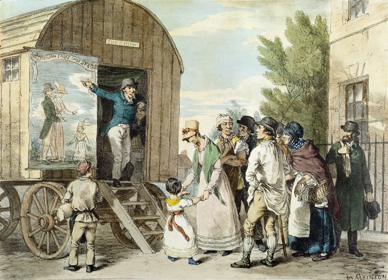Die Messen: Die Show, ca. 1821 von John Augustus Atkinson