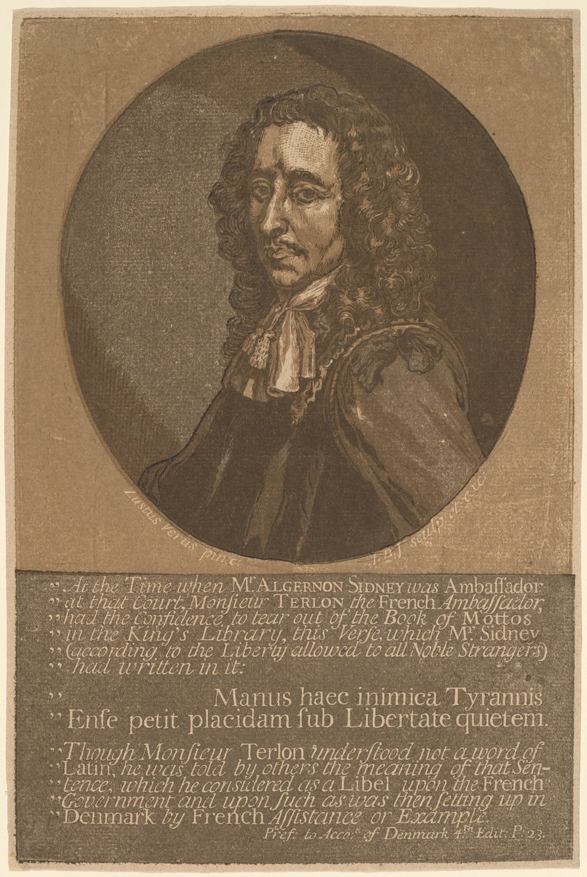 Algernon Sidney von John Baptist Jackson, after Justus van Verus