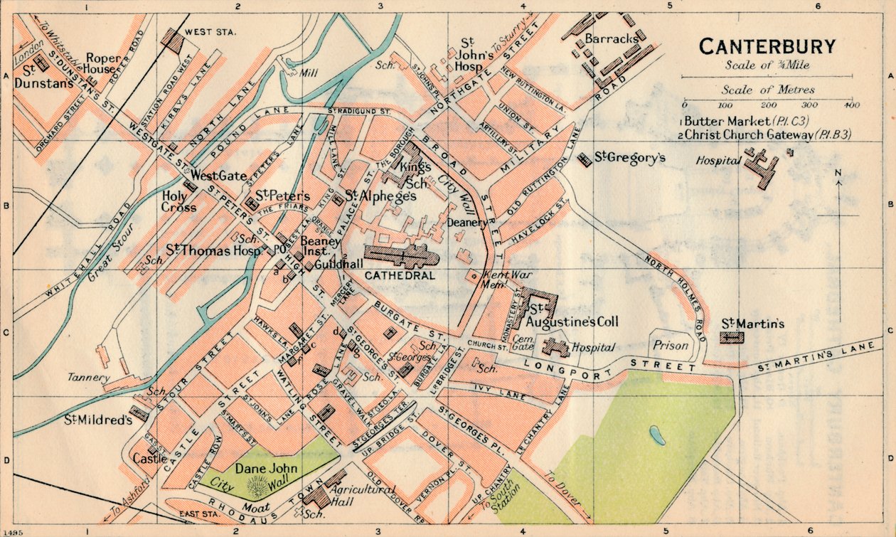 Canterbury, 20. Jahrhundert von John Bartholomew