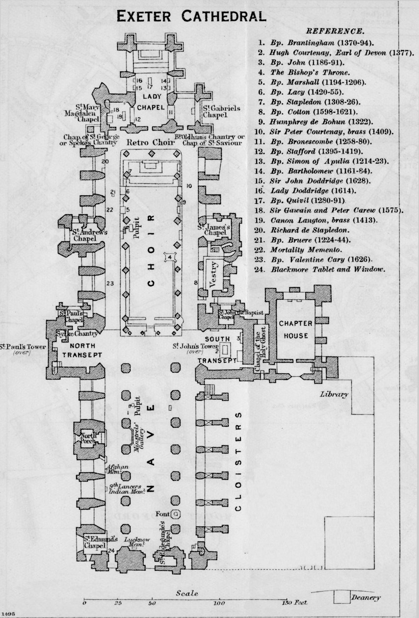 Exeter Kathedrale, 20. Jahrhundert von John Bartholomew