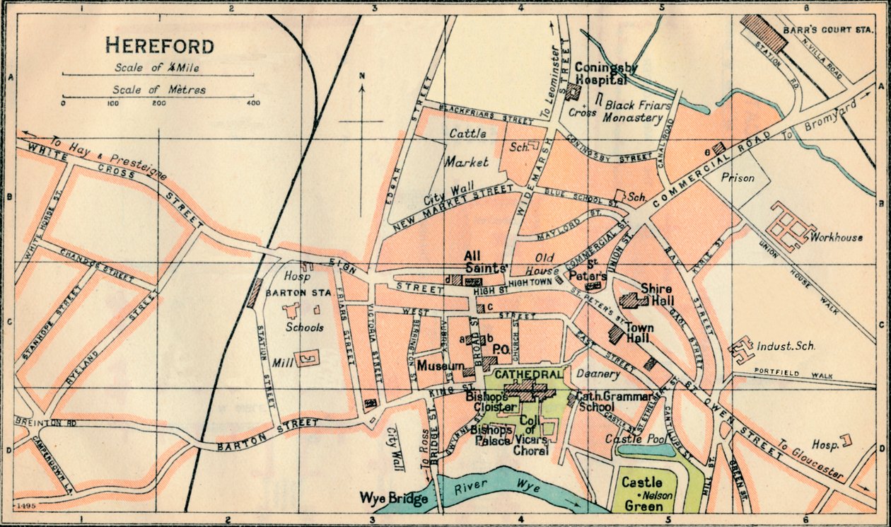 Hereford, 20. Jahrhundert von John Bartholomew