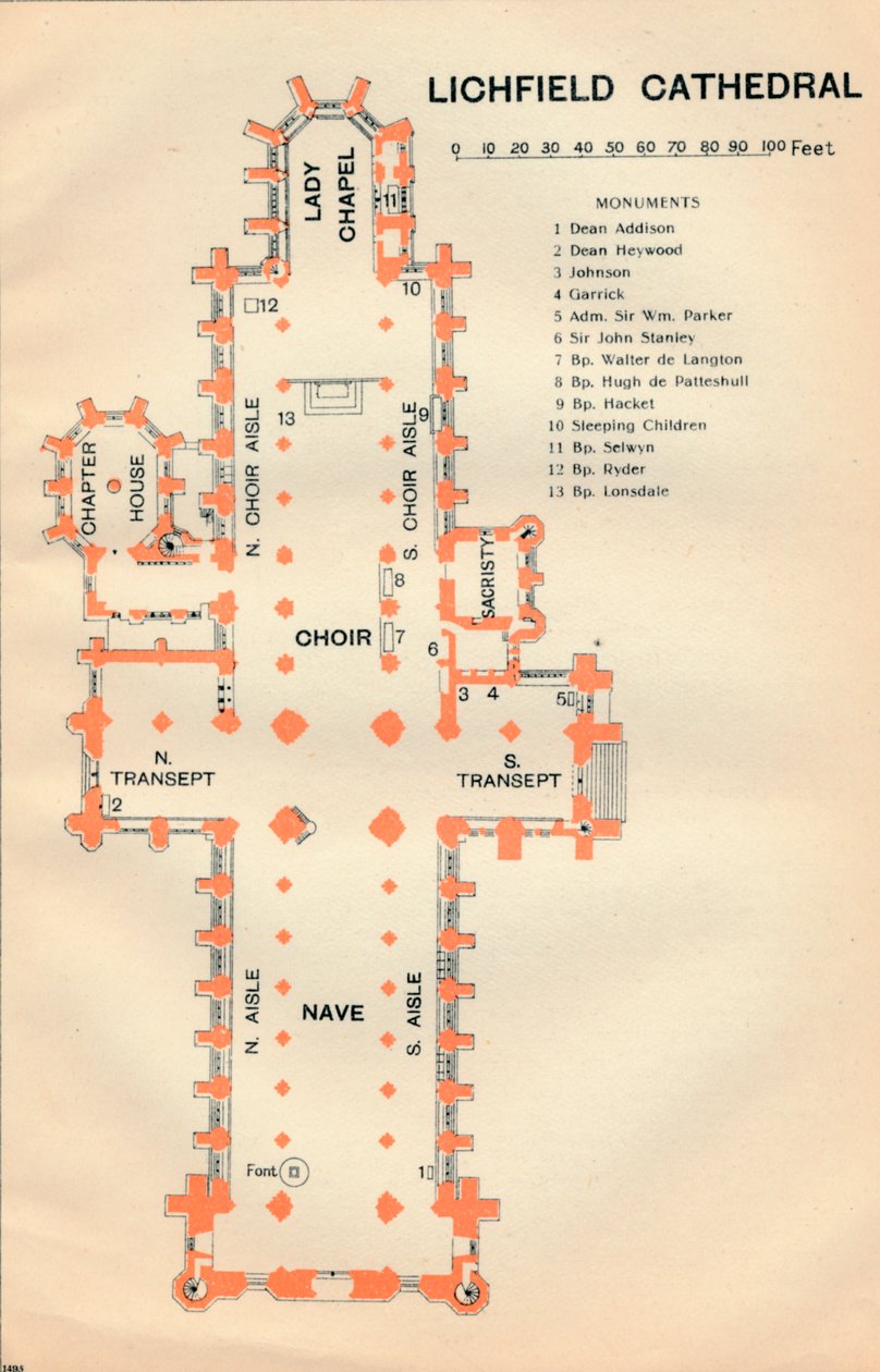Lichfield Cathedral, 20. Jahrhundert von John Bartholomew