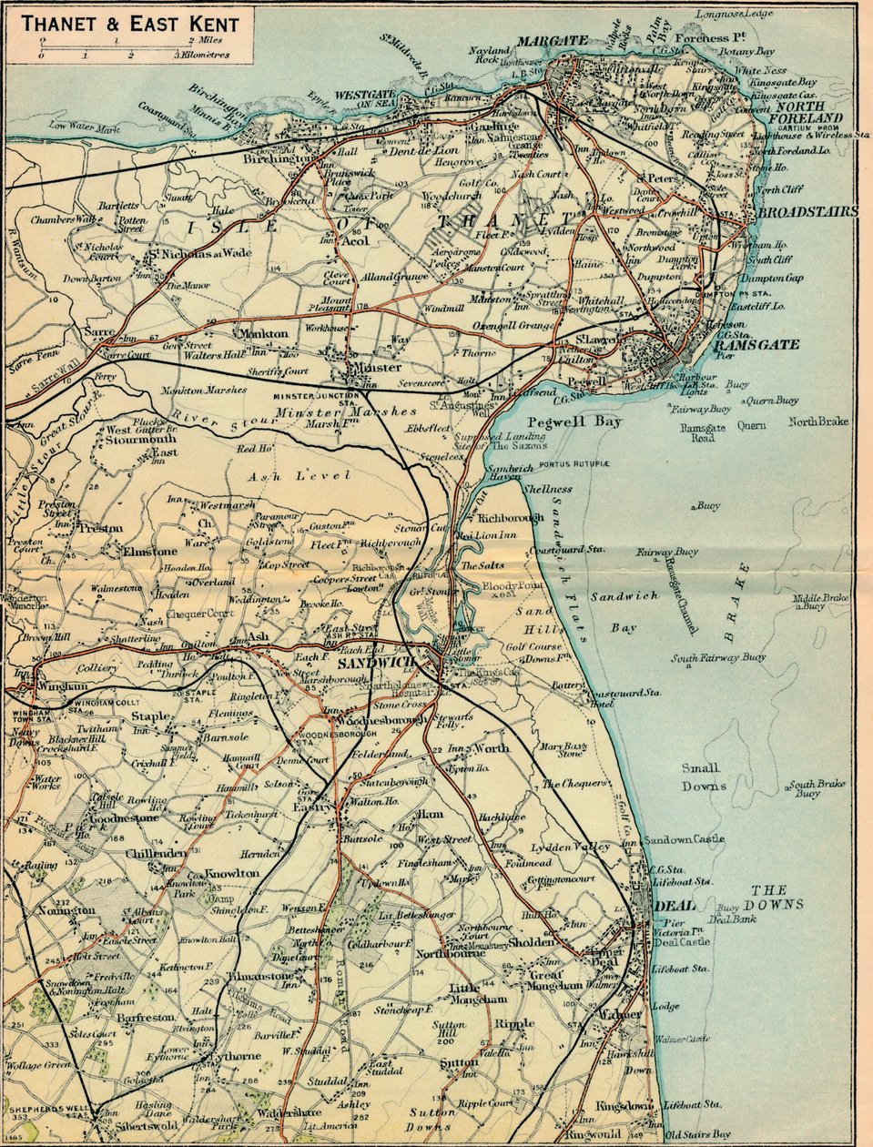 Thanet & Ostkent, 20. Jahrhundert von John Bartholomew