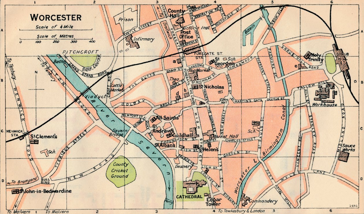 Worcester, 20. Jahrhundert von John Bartholomew