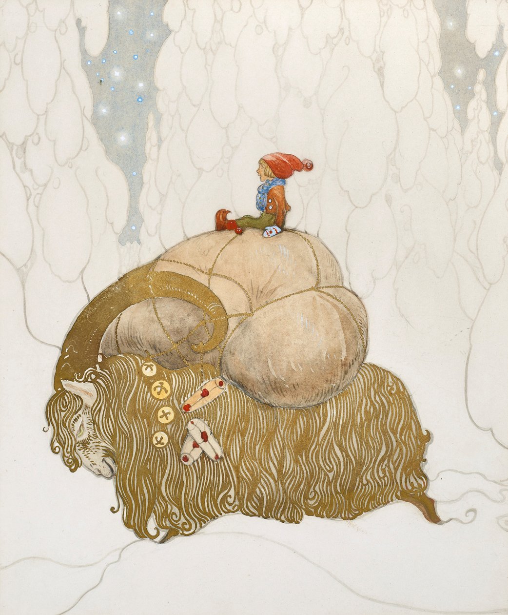 Julbocken Weihnachtslied, 1912 von John Bauer