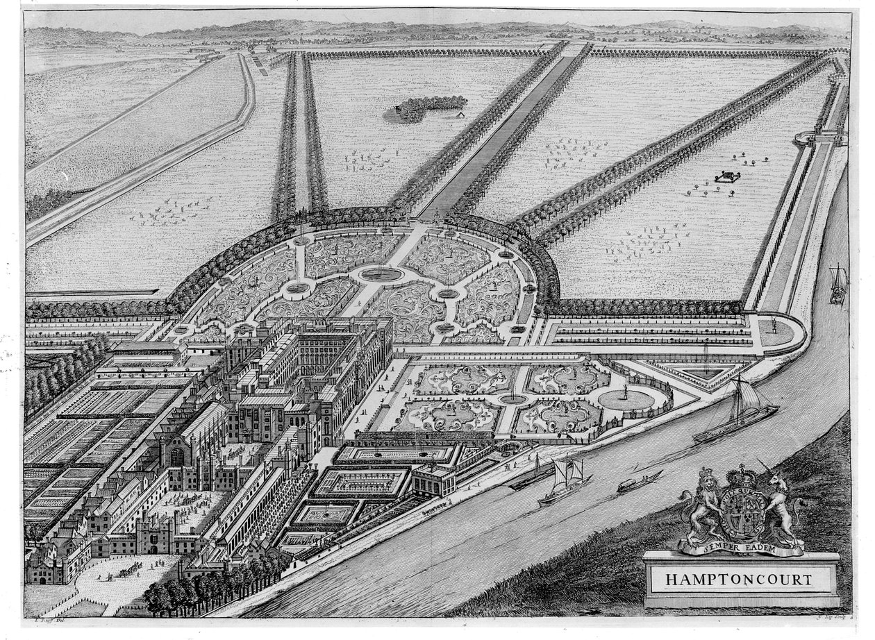 Hampton Court Palace, ca. 1714-16 von John Bowles