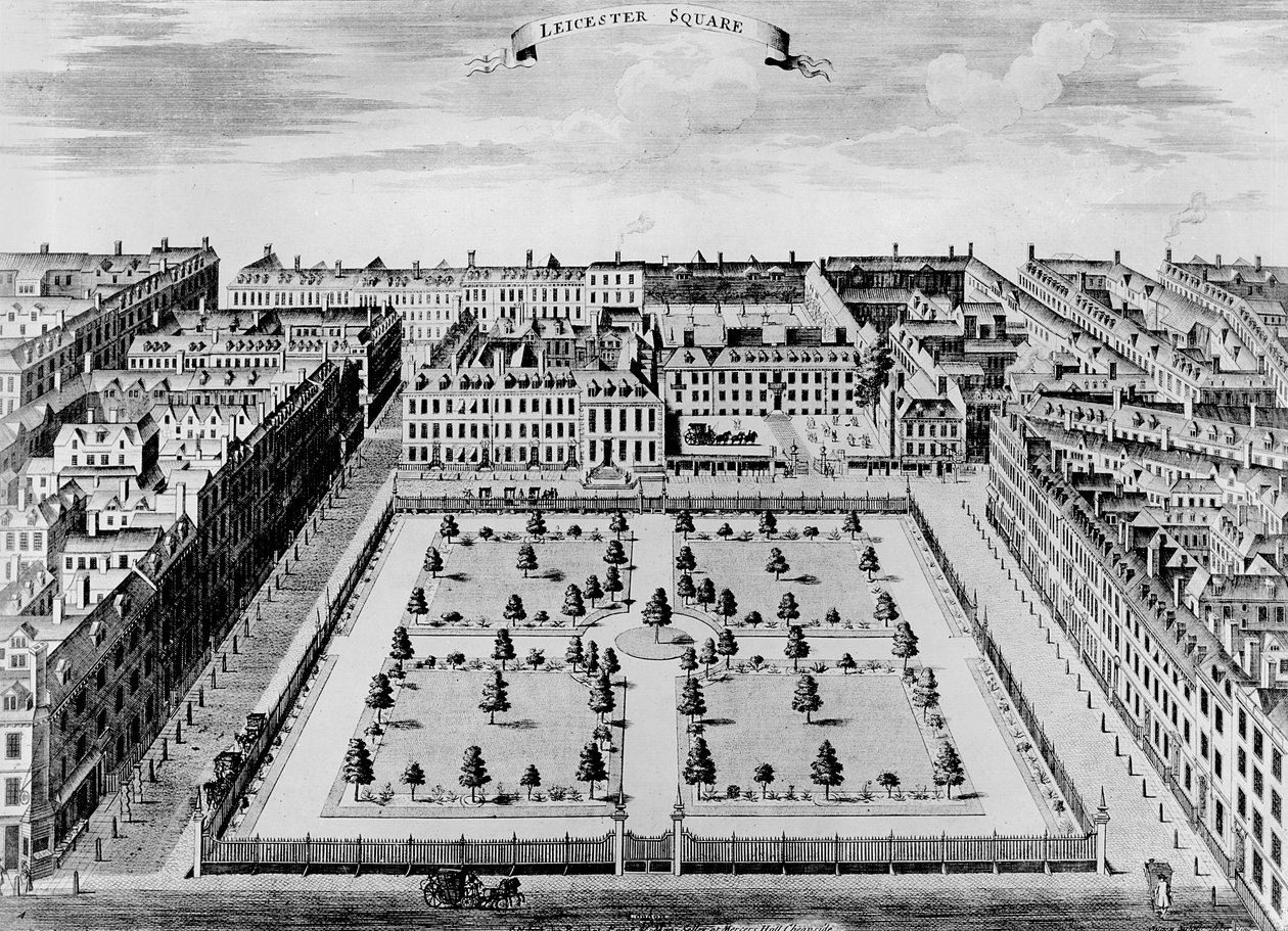 Leicester Square, ca. 1725 von John Bowles