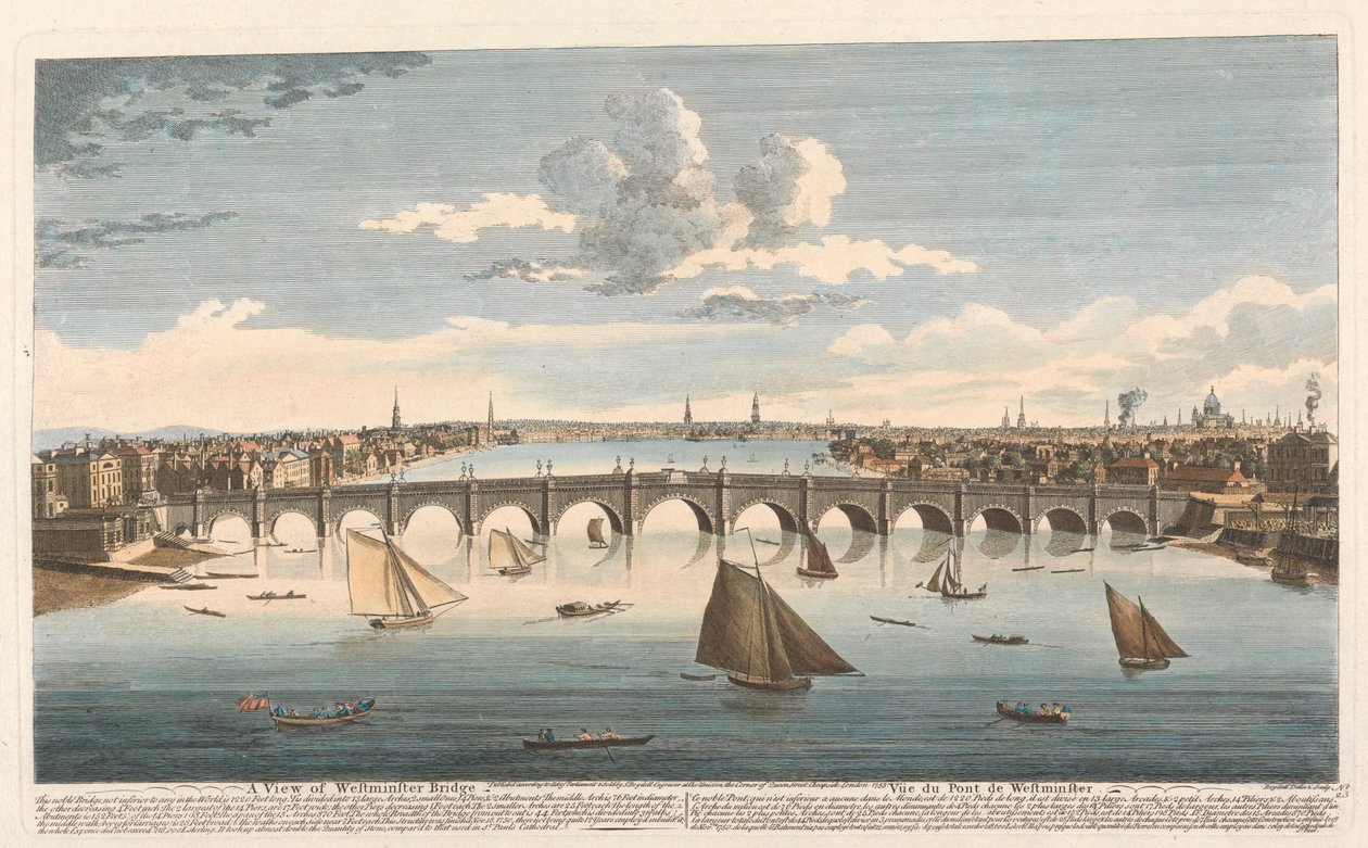 Eine Ansicht der Westminster Bridge von John Boydell