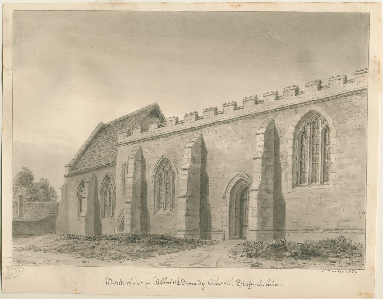 Abbots Bromley Kirche von John Buckler