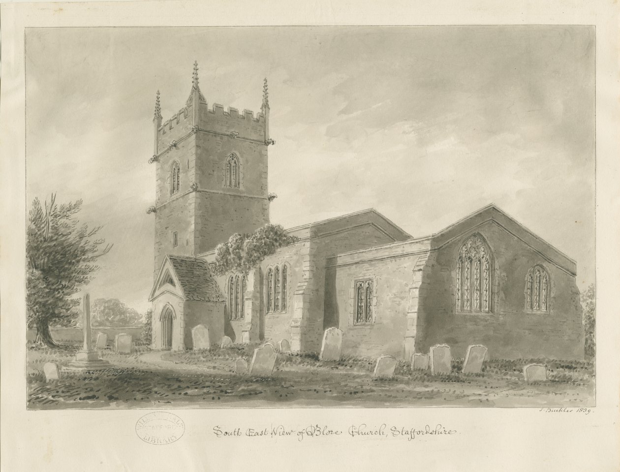 Blore Kirche von John Buckler