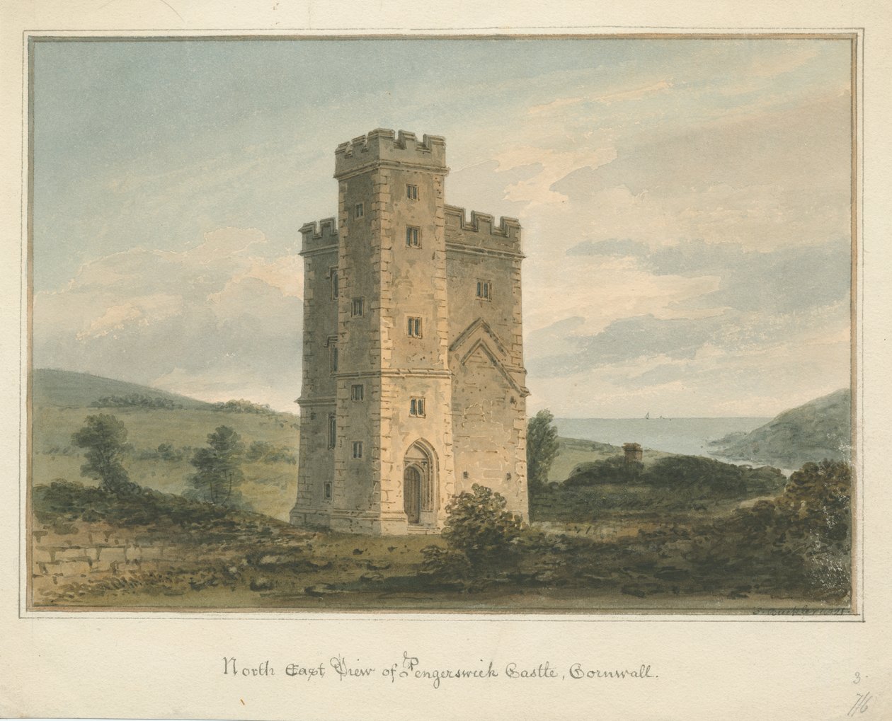 Cornwall - Pengersick Schloss von John Buckler