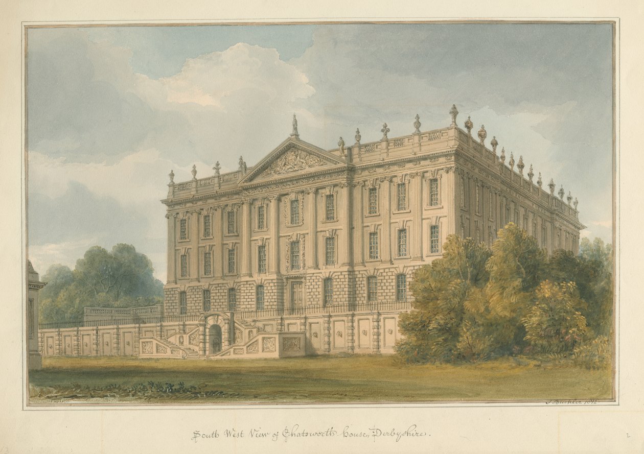Derbyshire - Chatsworth Haus von John Buckler