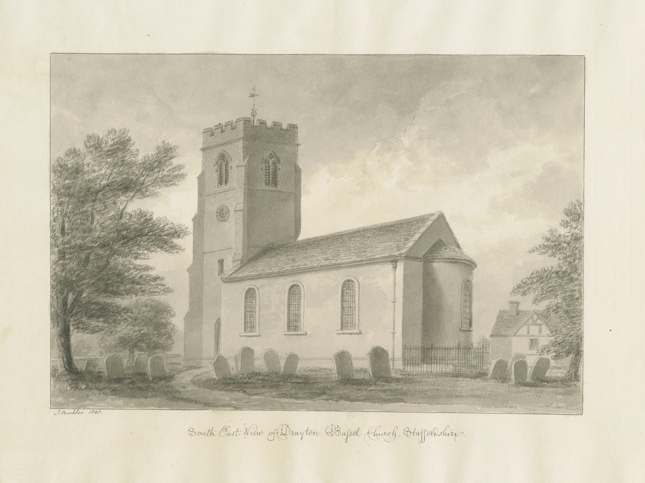 Drayton Bassett Kirche von John Buckler