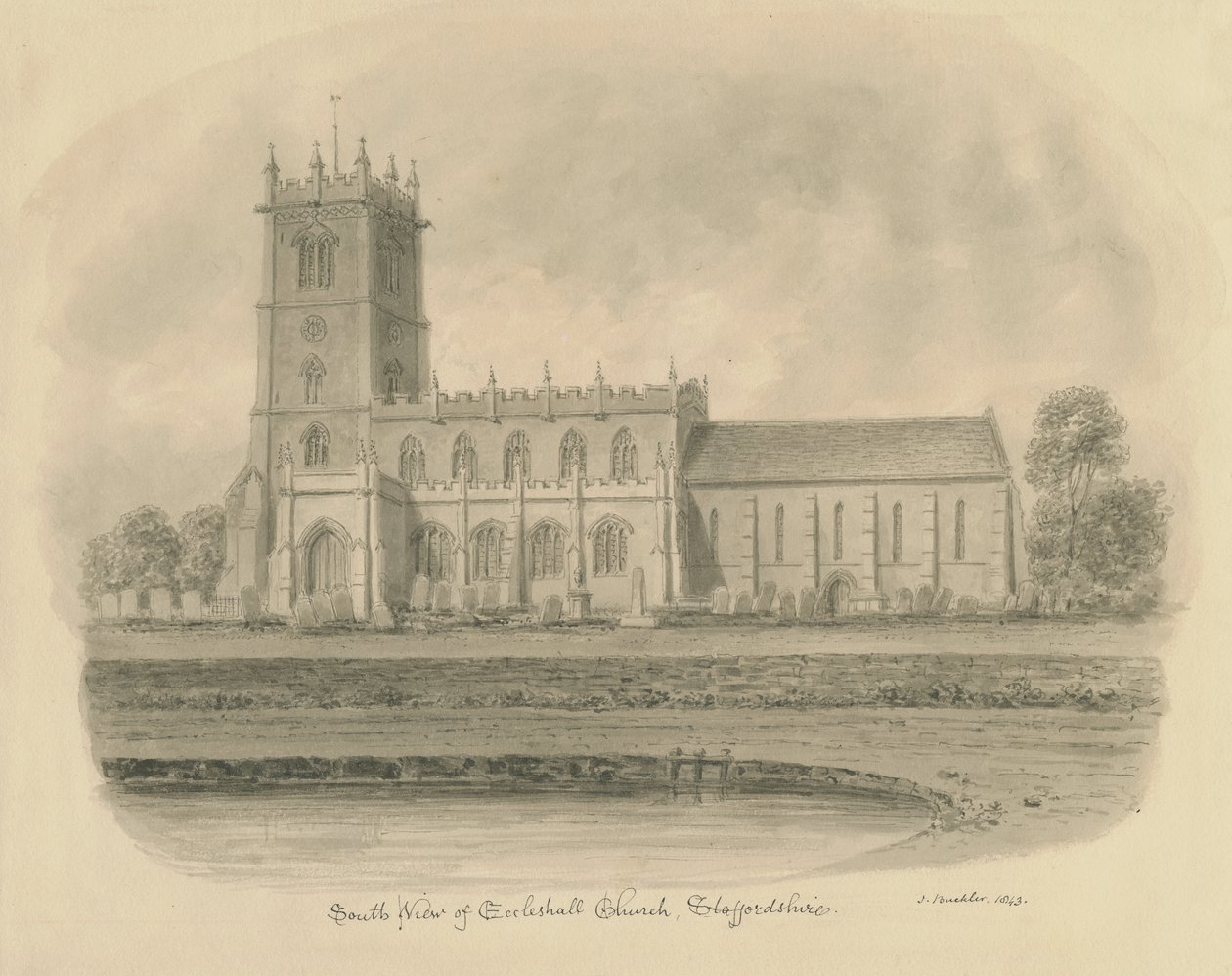 Eccleshall Church von John Buckler