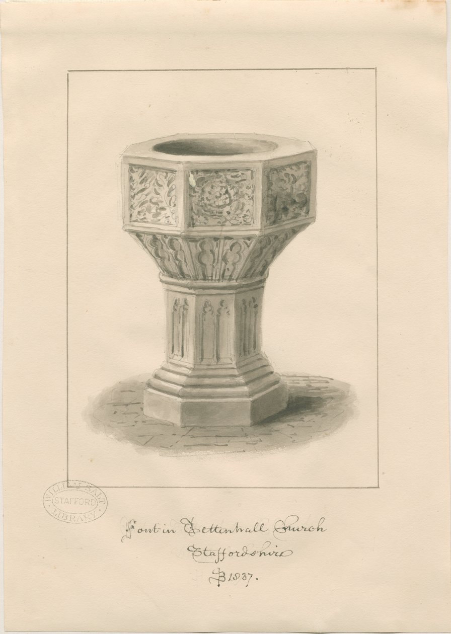 Taufbecken in der Tettenhall Kirche von John Buckler