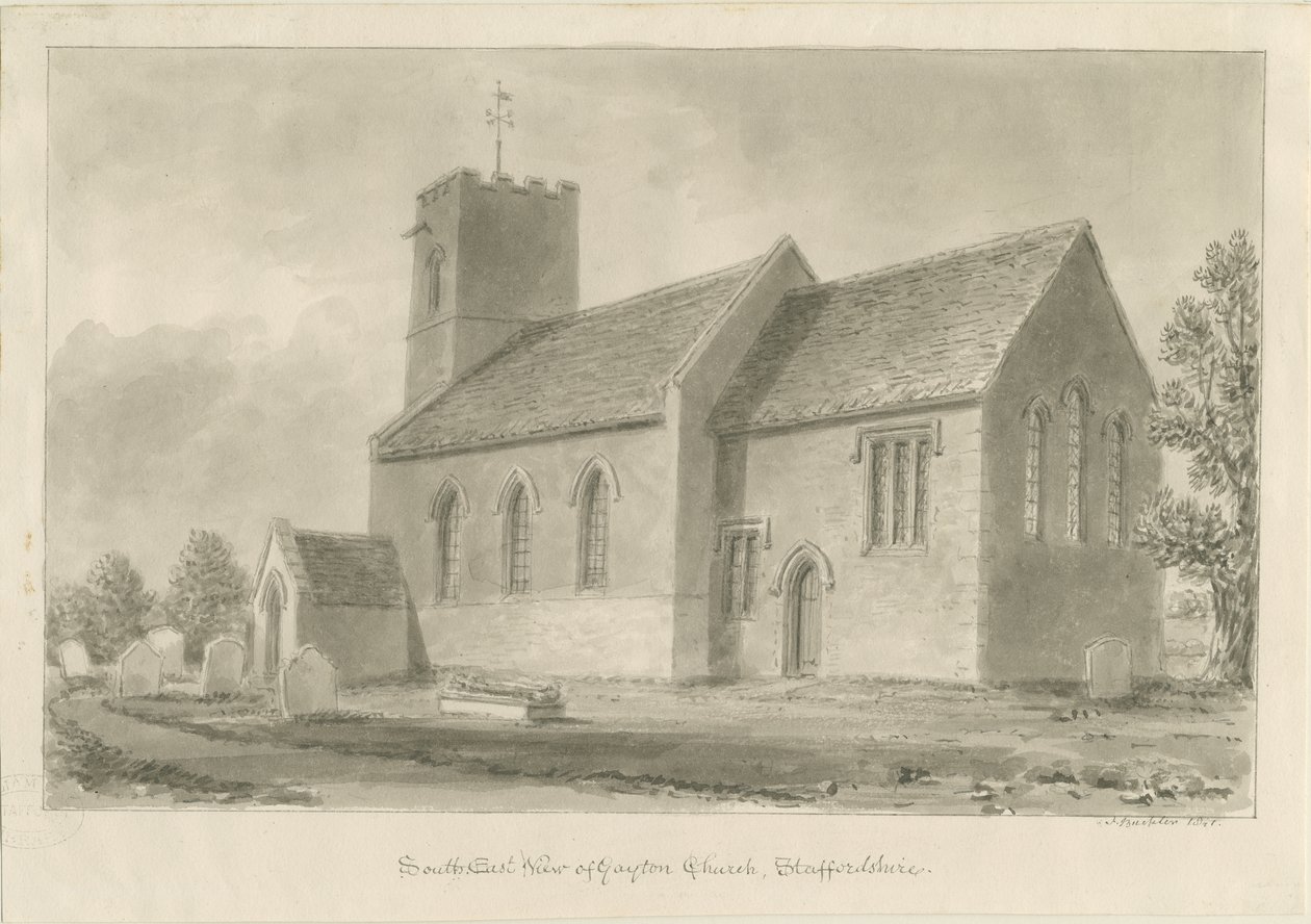 Gayton Kirche, 1841 von John Buckler