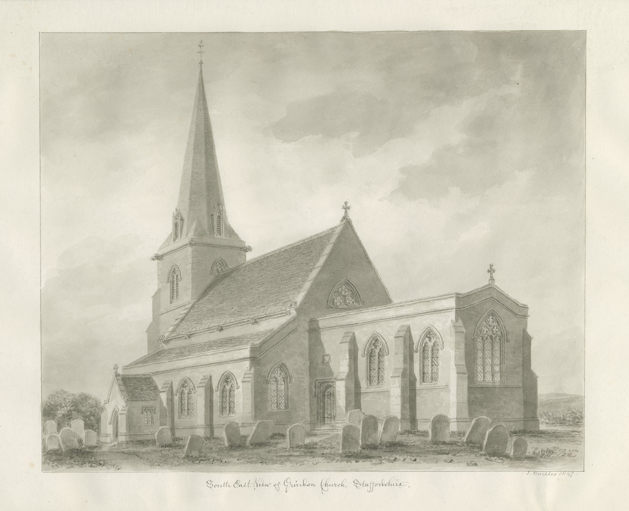 Grindon Kirche von John Buckler