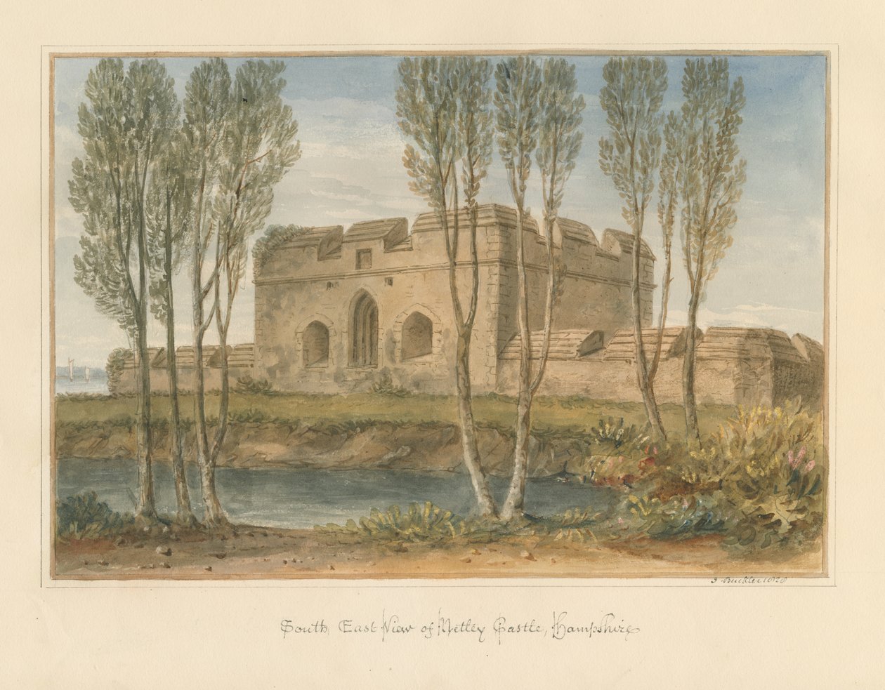 Hampshire - Netley Castle, 1828 von John Buckler