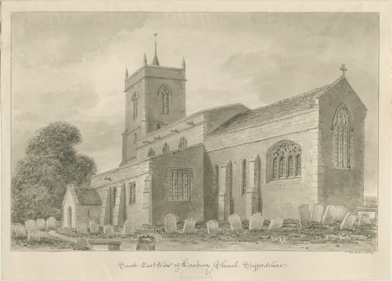 Hanbury Kirche von John Buckler