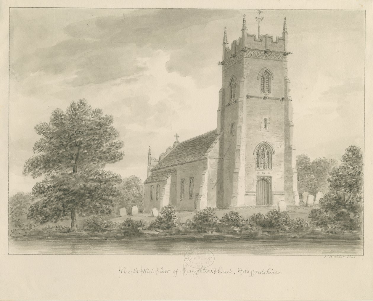 Haughton Kirche von John Buckler