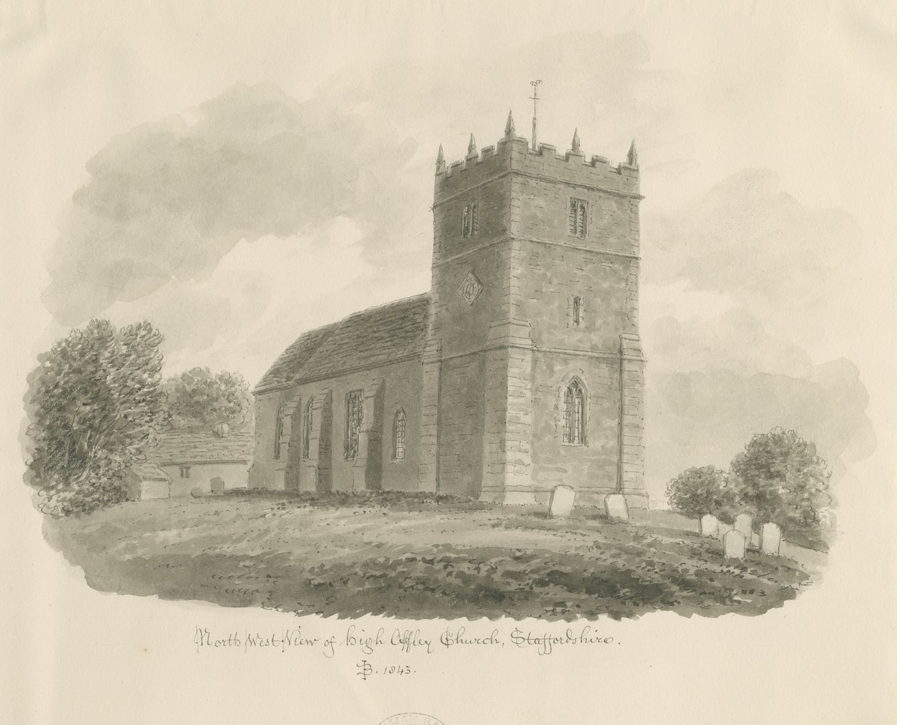 High Offley Kirche von John Buckler