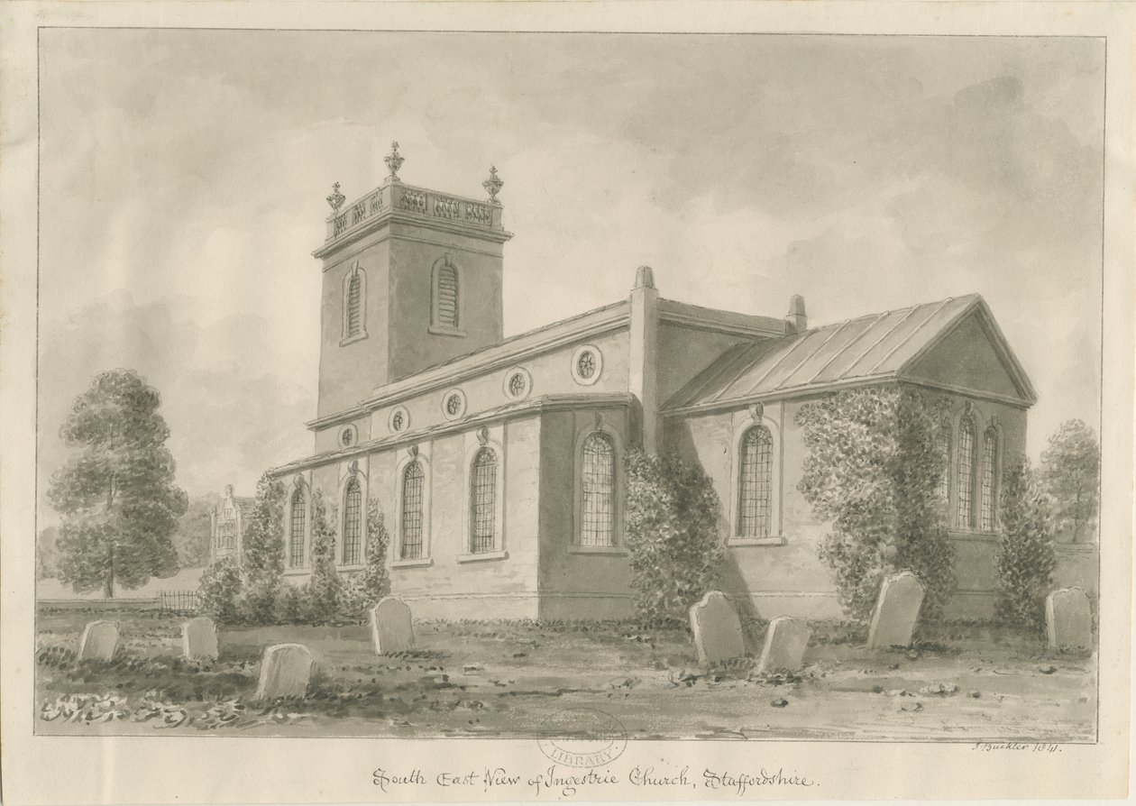 Ingestre Kirche von John Buckler