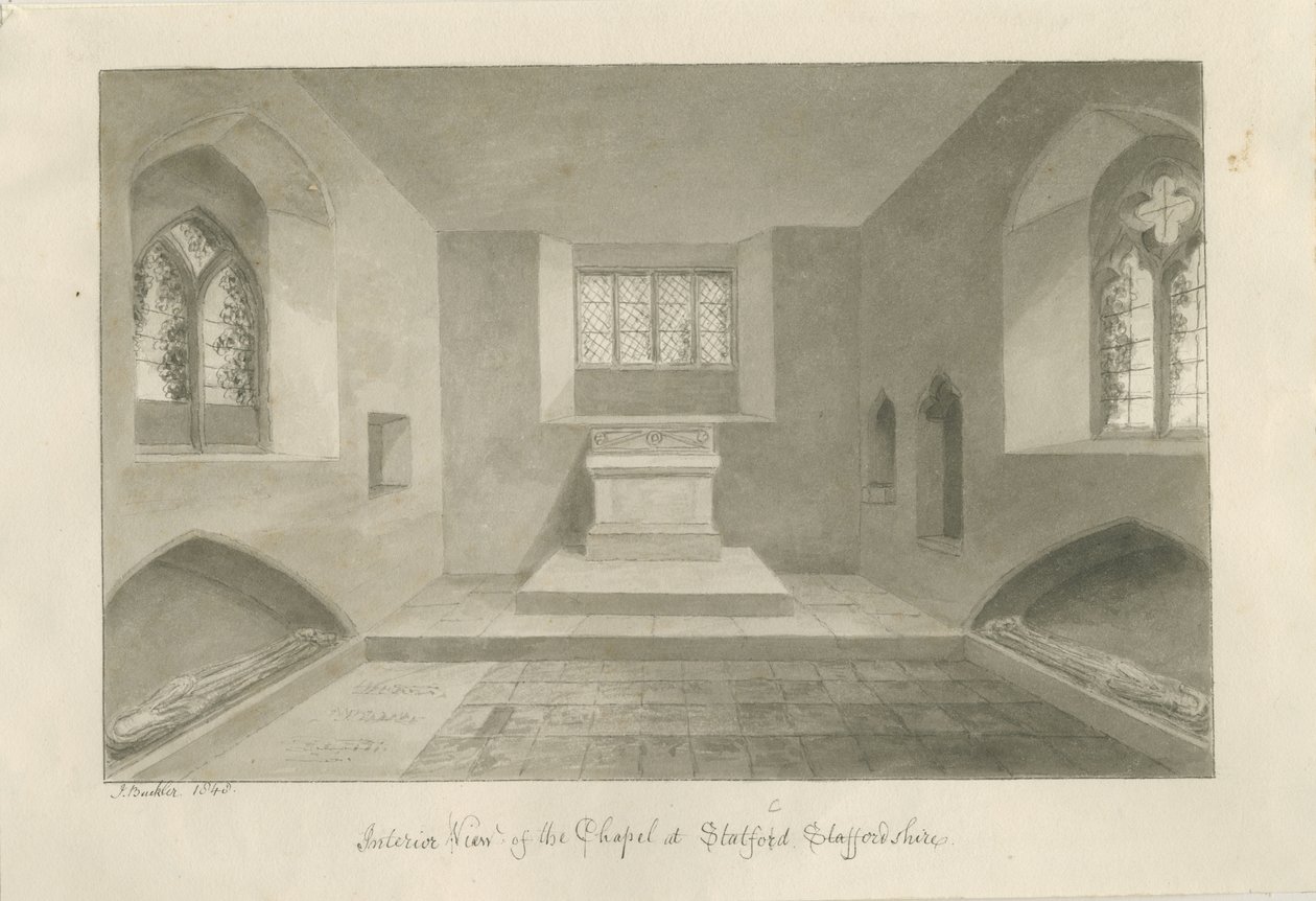Innenraum der Statfold Kapelle von John Buckler