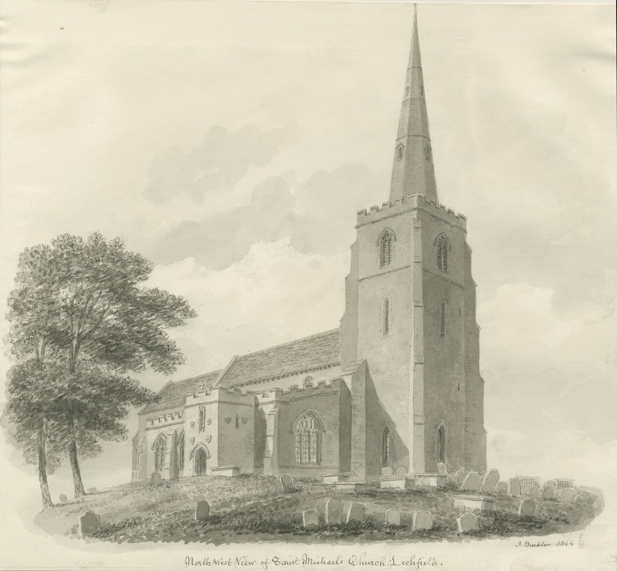 Lichfield - St. Michaels Kirche von John Buckler