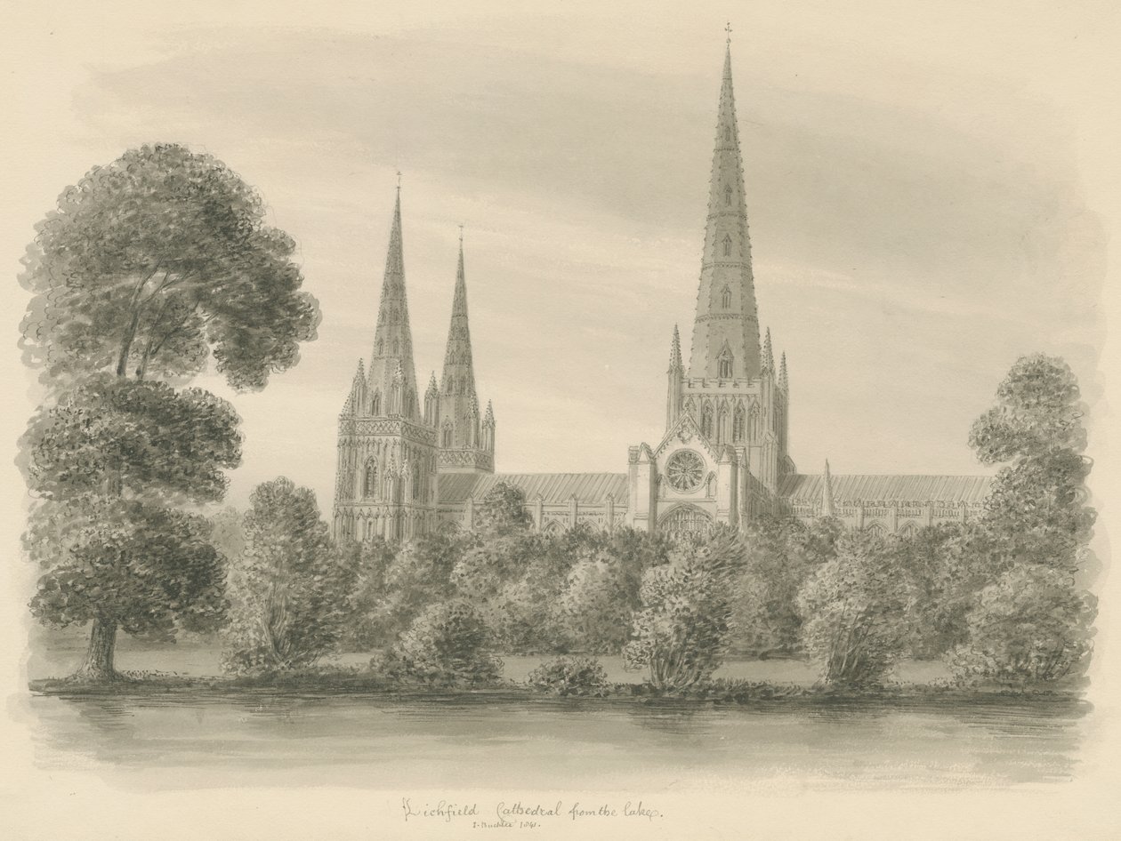 Lichfield Kathedrale - Südansicht von John Buckler