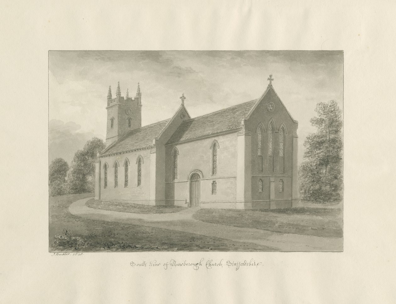 Newborough Kirche von John Buckler
