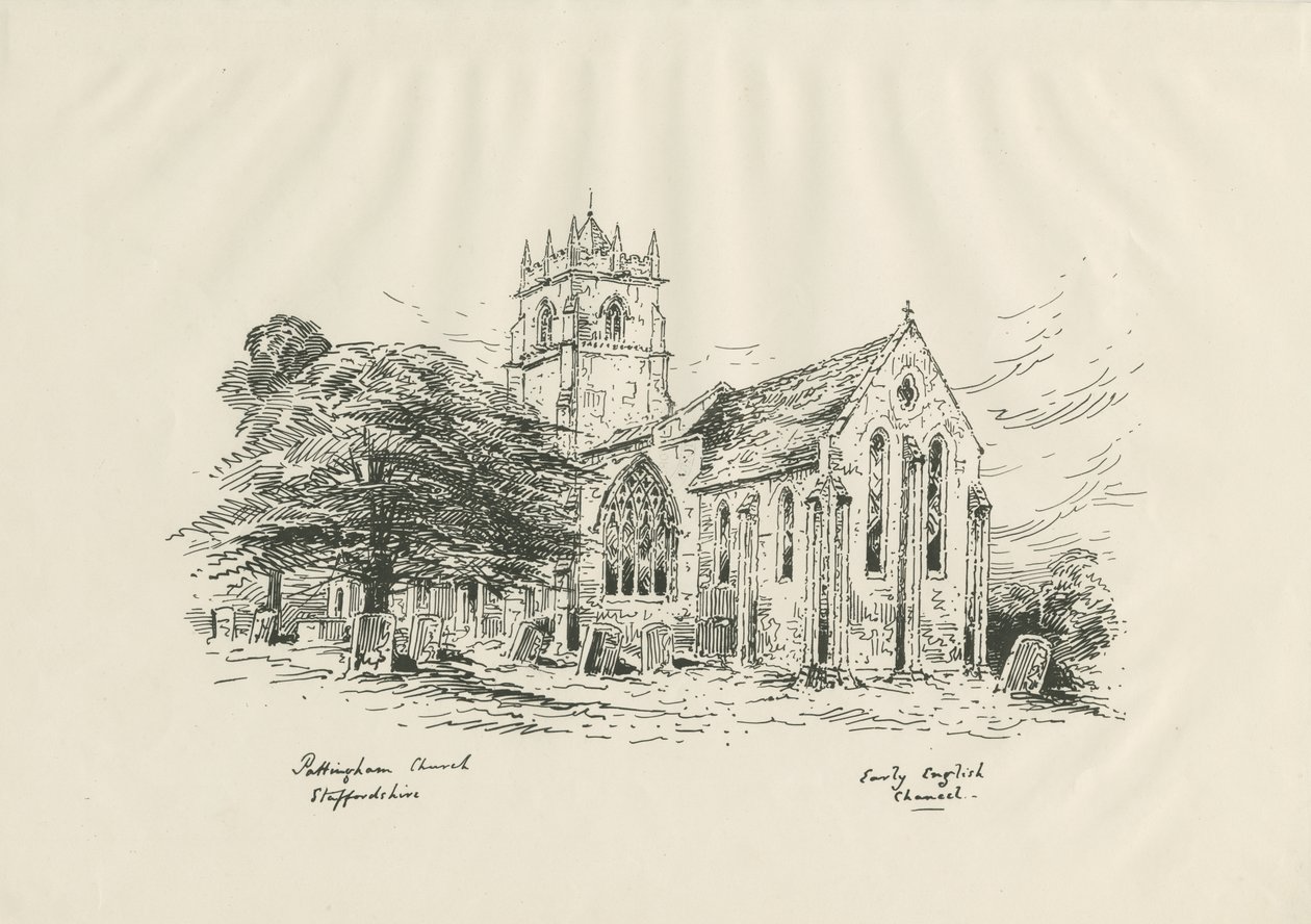 Pattingham Kirche: ?Zinkographie von John Buckler
