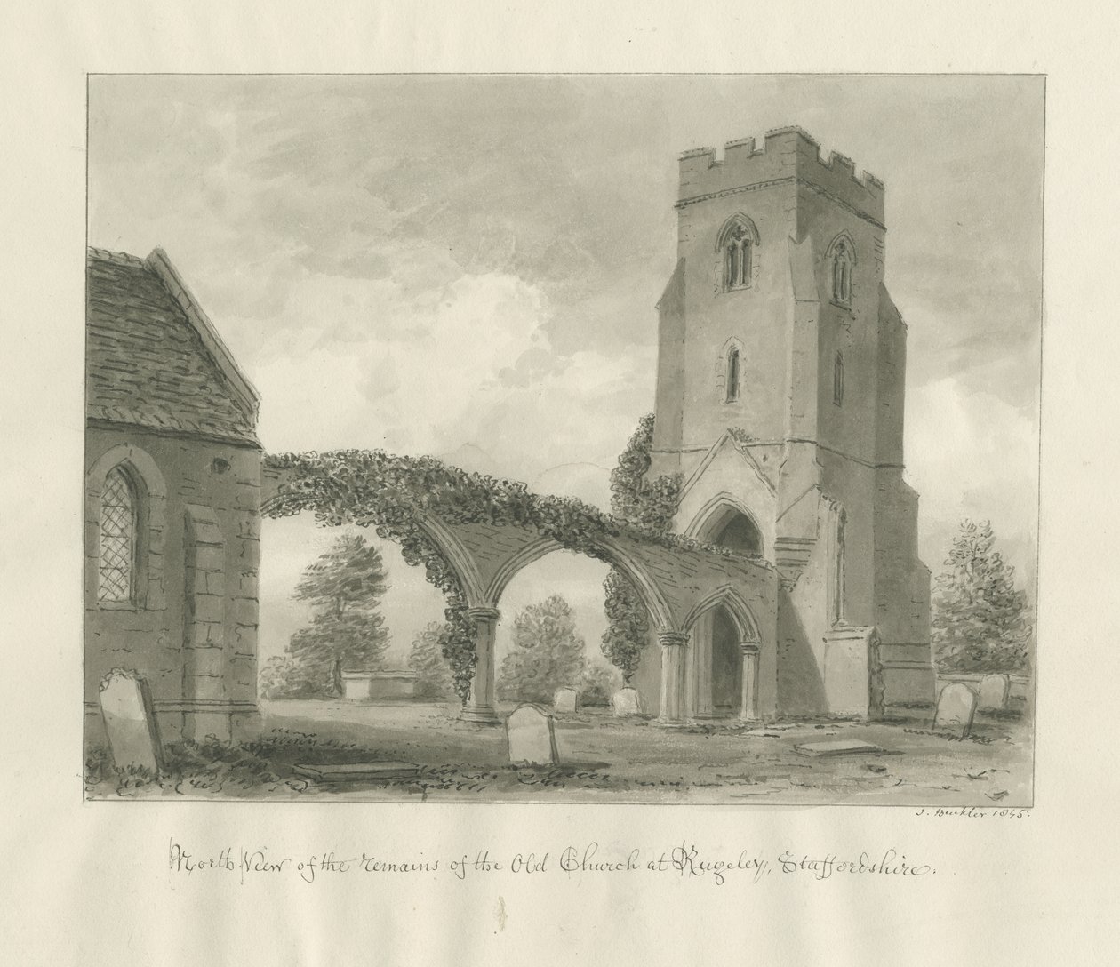 Rugeley Kirche (Alt) von John Buckler