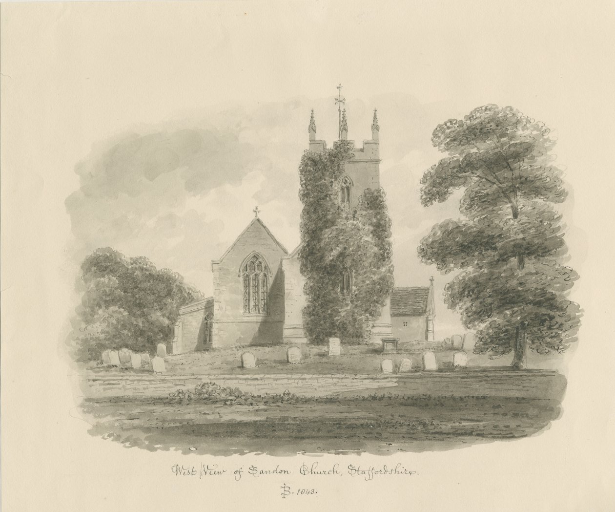 Sandon Kirche von John Buckler