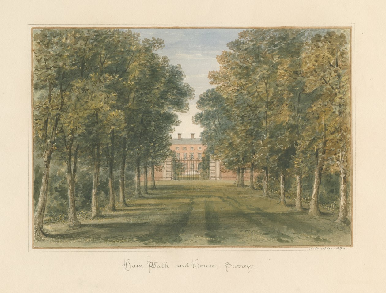 Surrey - Ham Walk und Haus von John Buckler