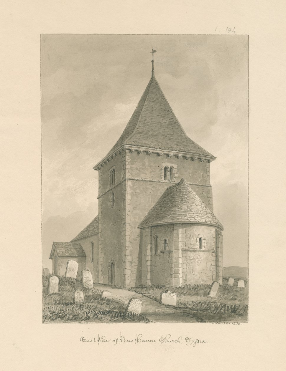 Newhaven Kirche, 1830 von John Buckler