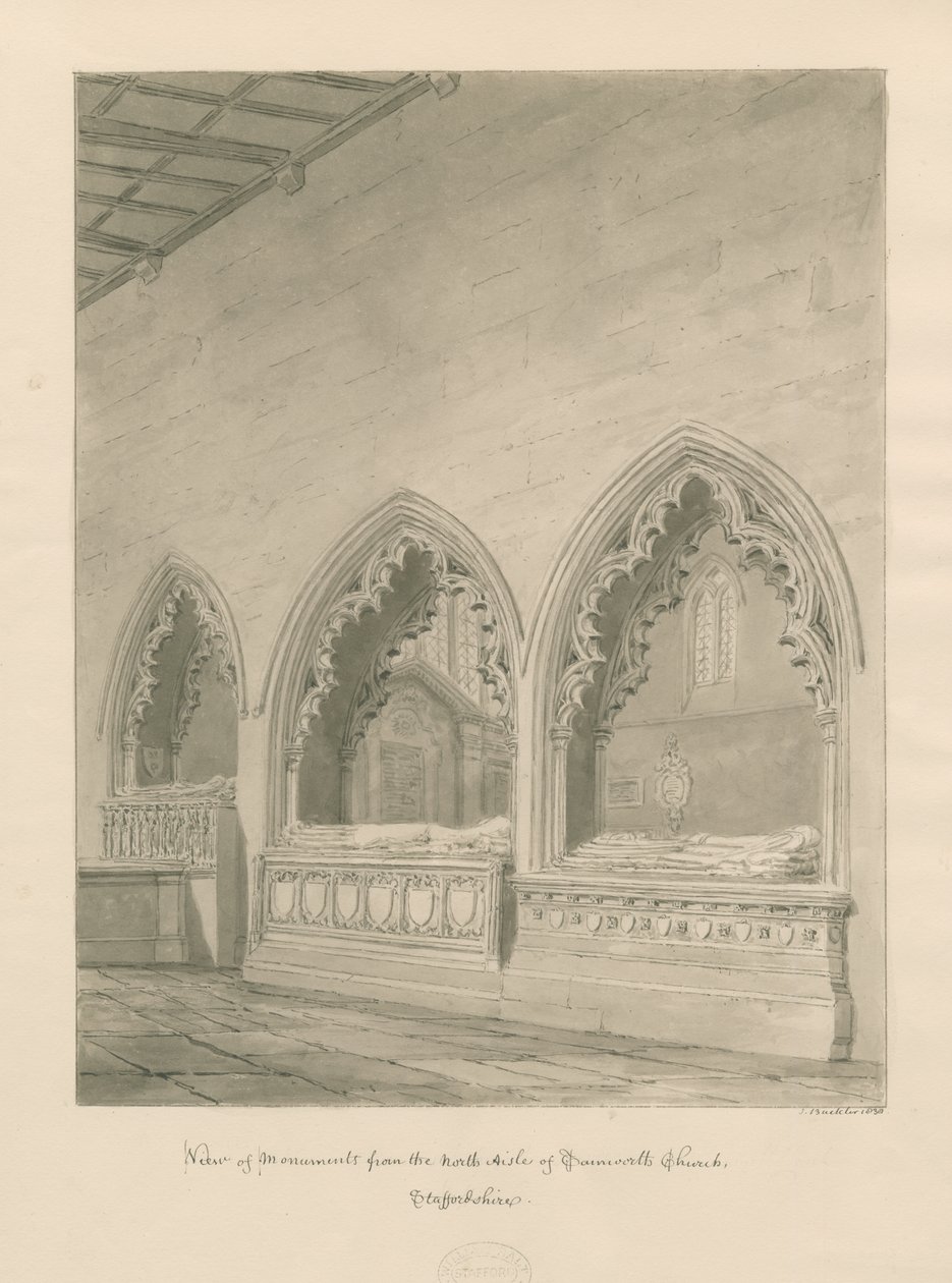 Tamworth Kirche - Denkmäler von John Buckler