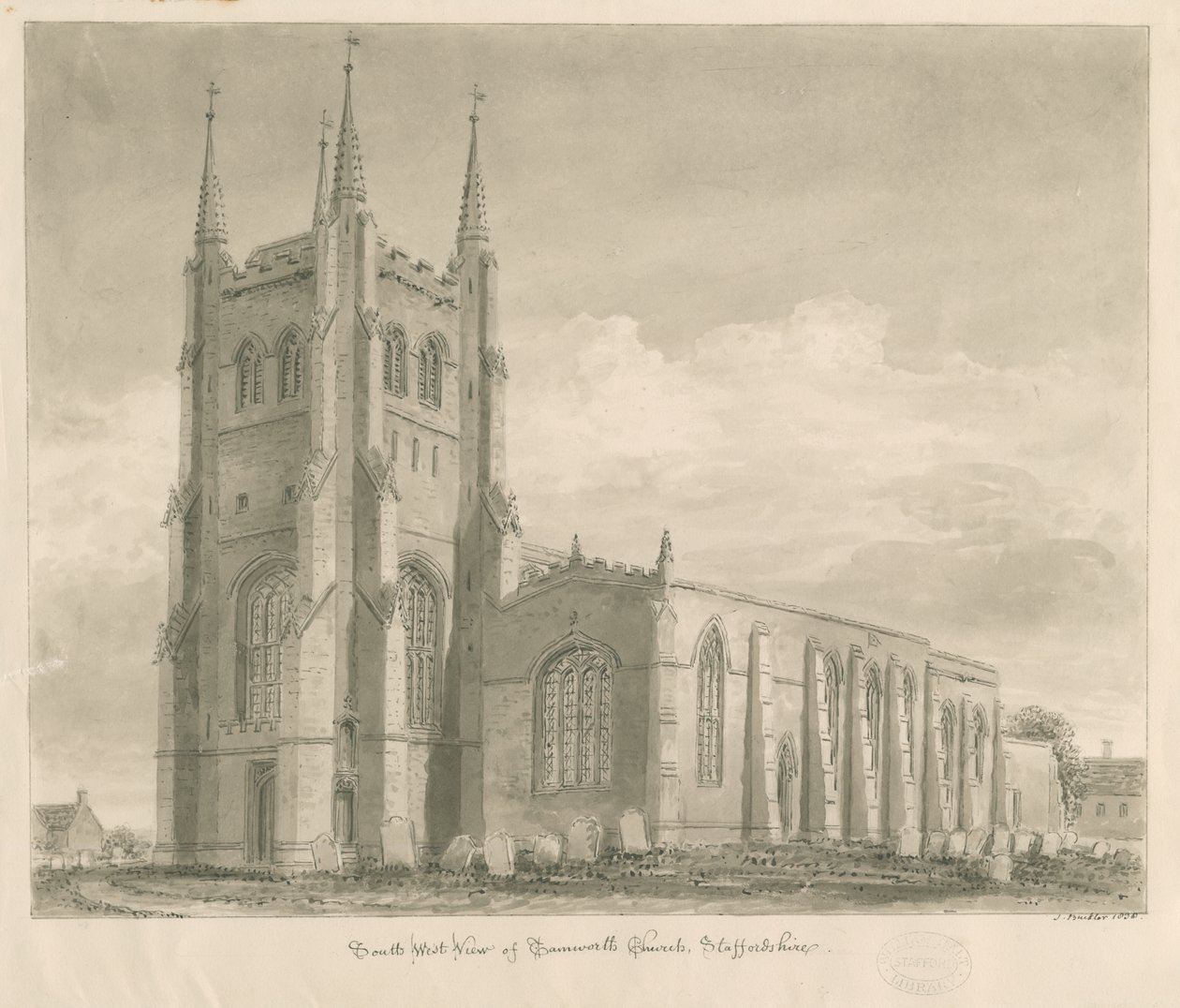 Tamworth Kirche von John Buckler
