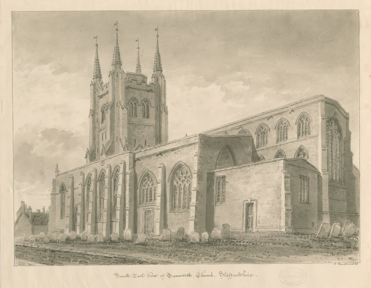 Tamworth Kirche von John Buckler