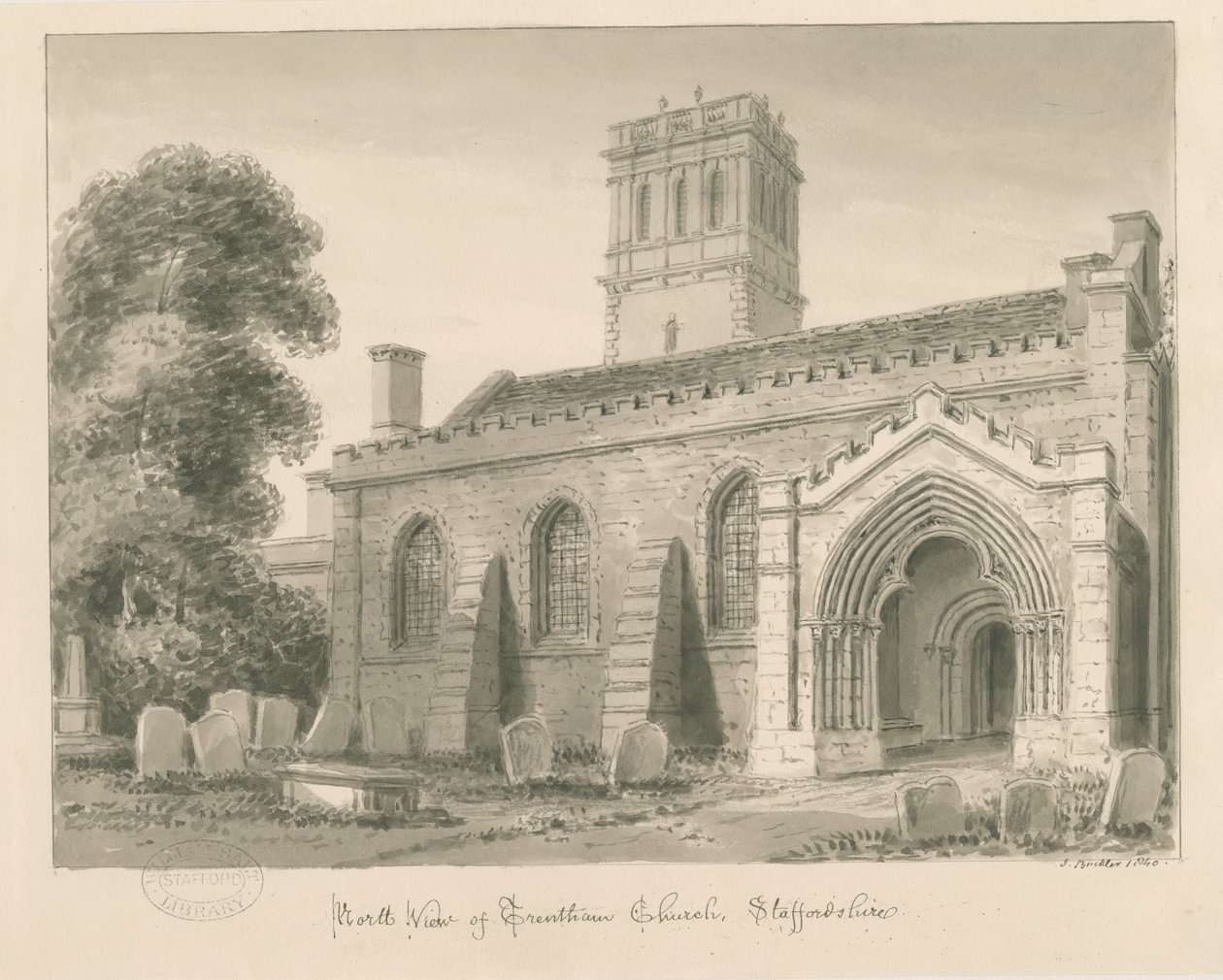 Trentham Kirche von John Buckler