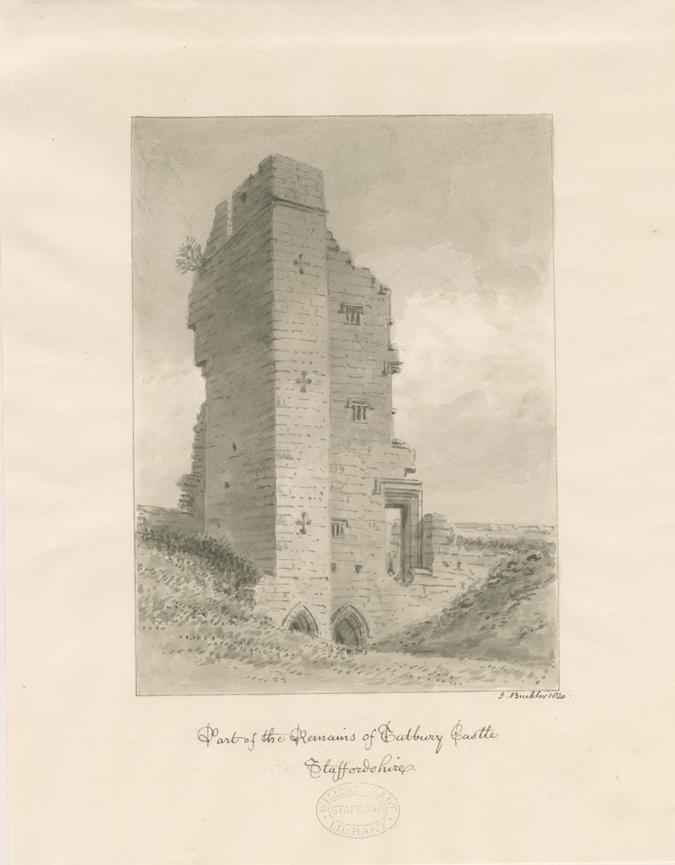 Tutbury Castle von John Buckler