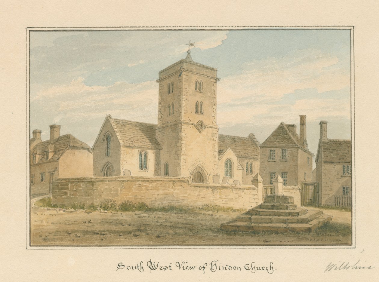 Wiltshire - Hindon Kirche, 1804 von John Buckler