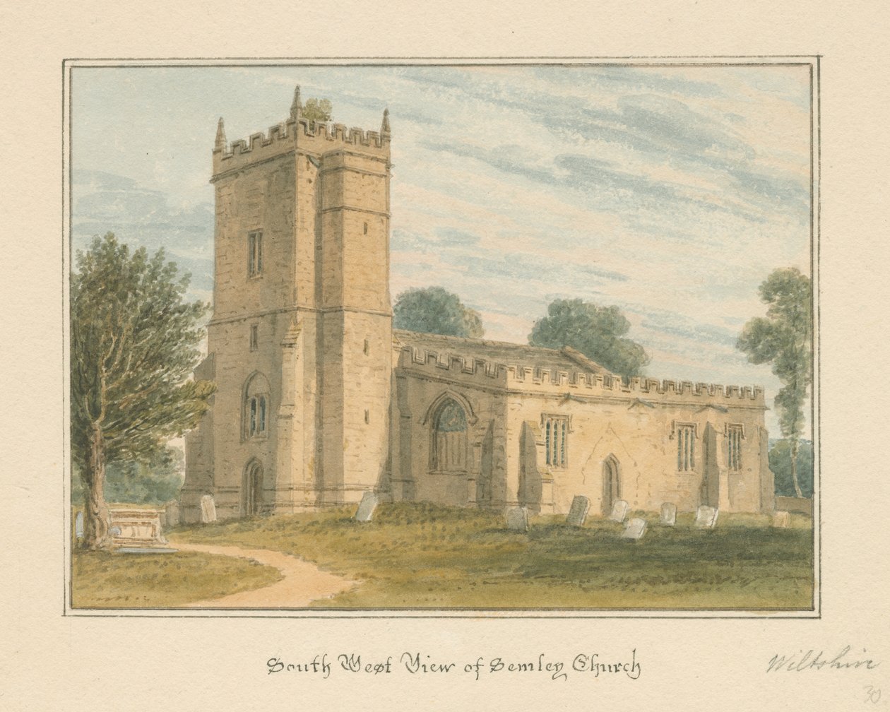 Wiltshire - Semley Kirche, 1817 von John Buckler