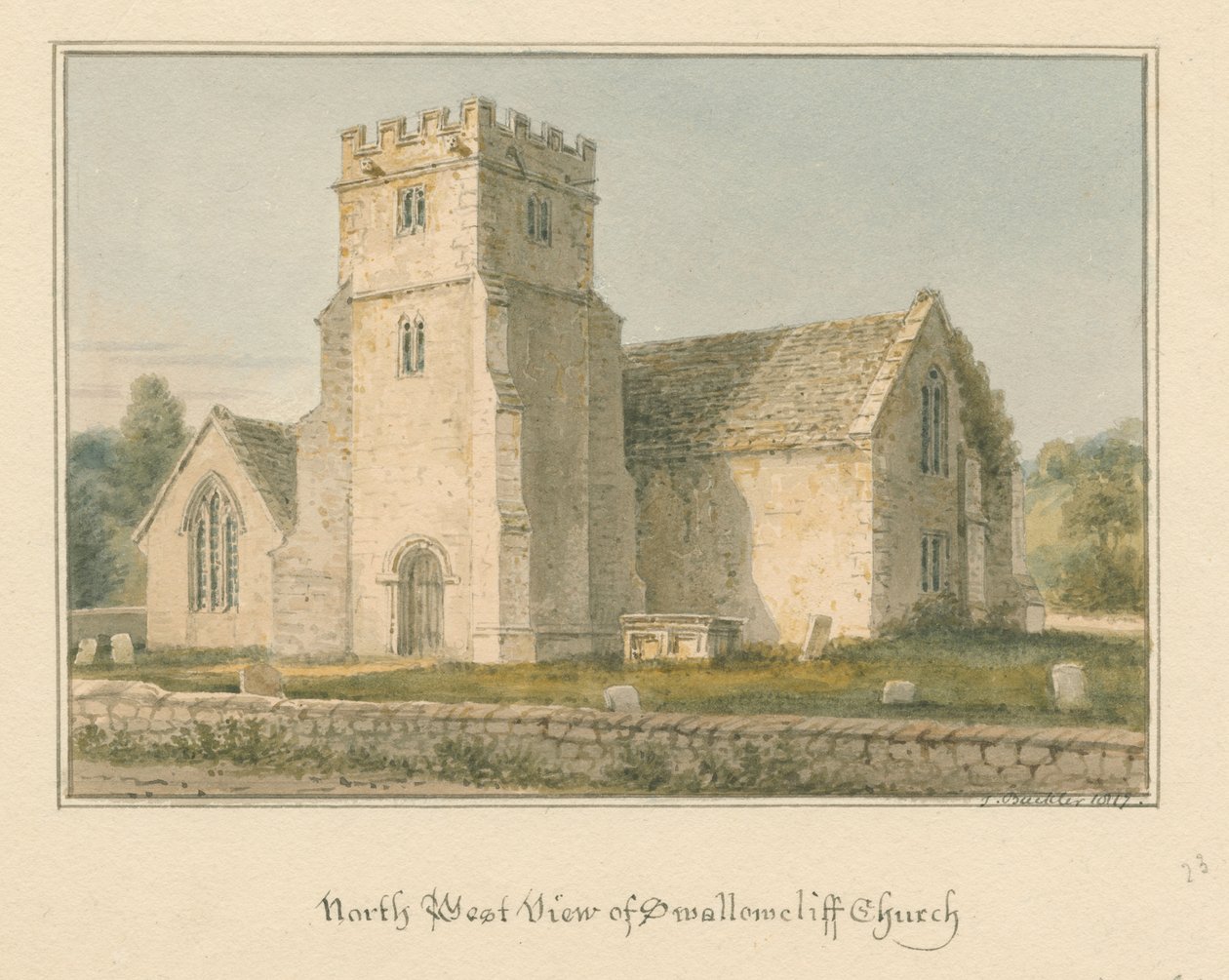 Wiltshire - Swallowcliffe Kirche von John Buckler