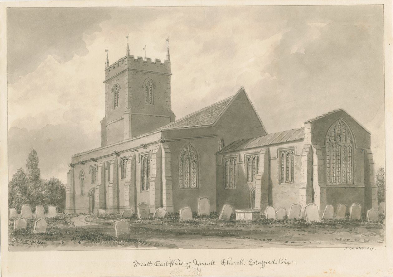 Yoxall Kirche von John Buckler